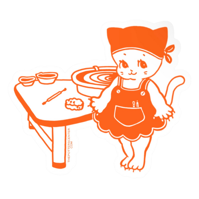 Polly Pots Potter's Center Sticker Orange