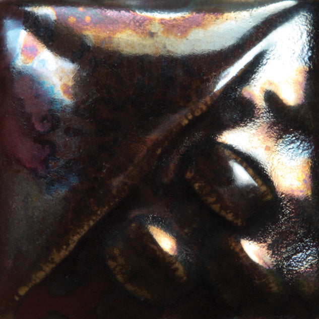 Black Metallic RK-100 Raku Mayco Pint